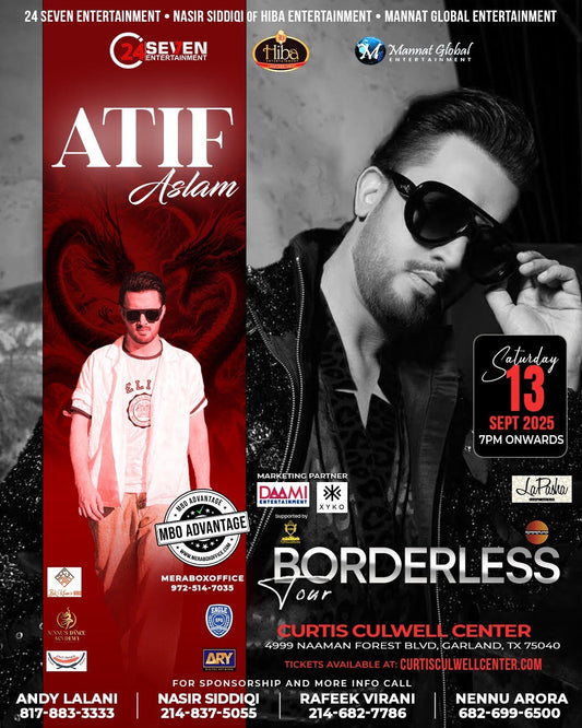Atif Aslam Live in Dallas - BORDERLESS Tour (MBOAdvantage Eligible - PROMO CODE ATIFDALLAS)